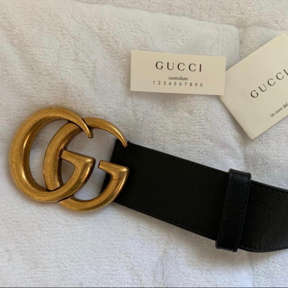 GG buckle marmont black Gucci belt